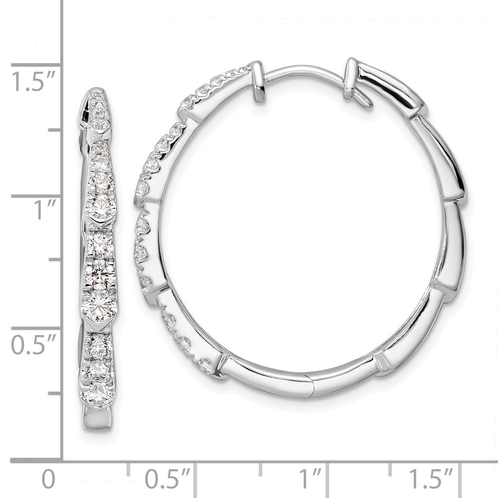 14K White Gold True Origin 1 1/5 Carat Lab Grown Diamond Vs Def Fancy Hoop Earrings