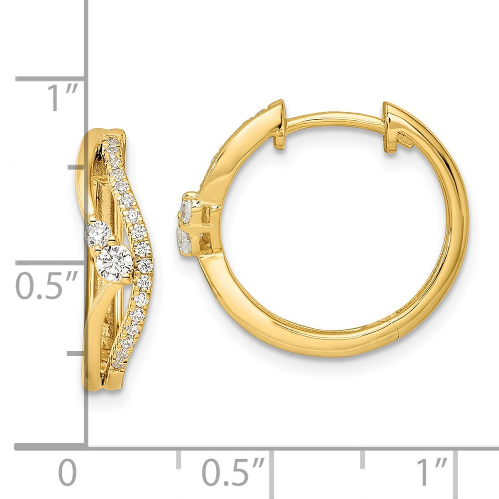 14k Yellow Gold 1/3 Ct. Lab Grown Diamond VS/SI+ G+ Fashion Hinged Hoop Earrings