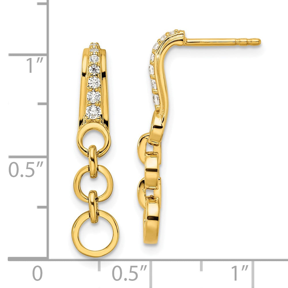 14k Yellow Gold 1/8 Ct. Lab Grown Diamond VS/SI+ G+ Post Dangle Earrings