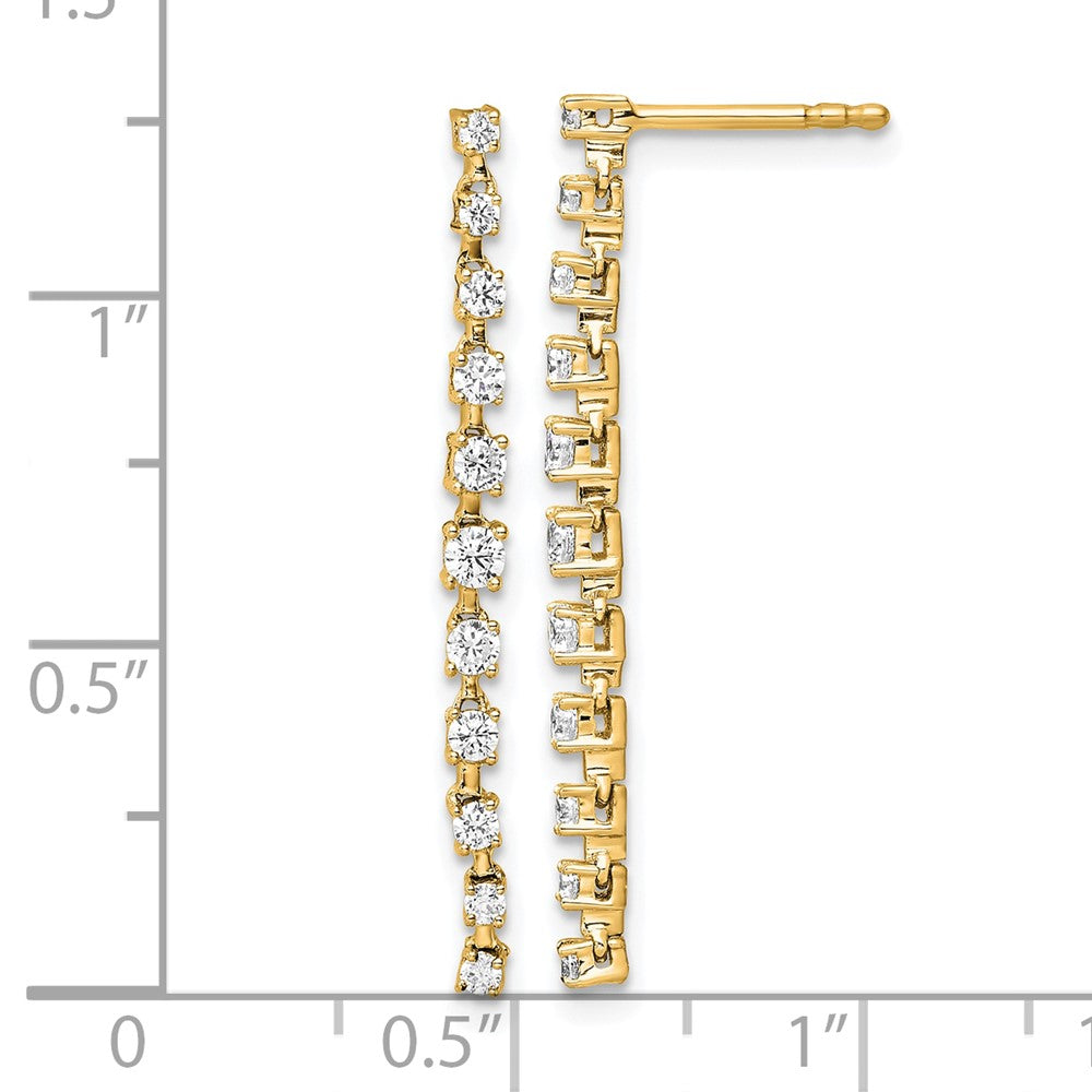 14K Yellow Gold True Origin 5 Carat Lab Grown Diamond Vs Def Post Dangle Earrings