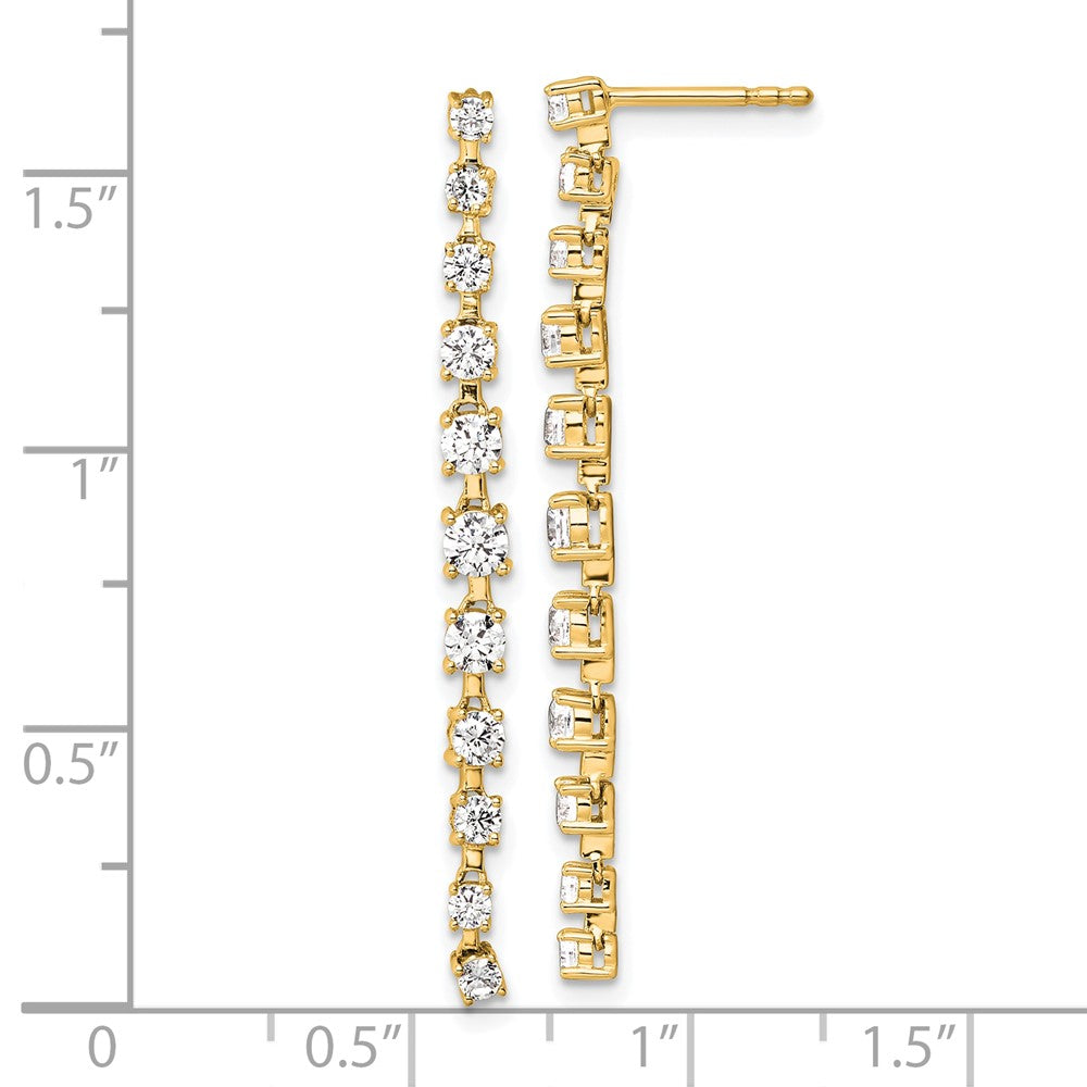 14K Yellow Gold True Origin 3/8 Carat Lab Grown Diamond Vs Def Post Dangle Earrings