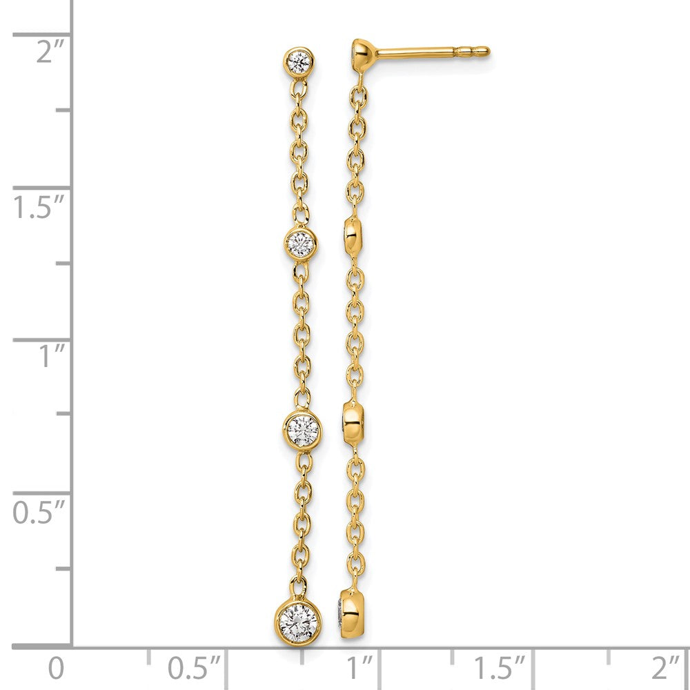 14K Yellow Gold True Origin 1/2 Carat Lab Grown Diamond Vs Def Graduated Dangle Post Earring