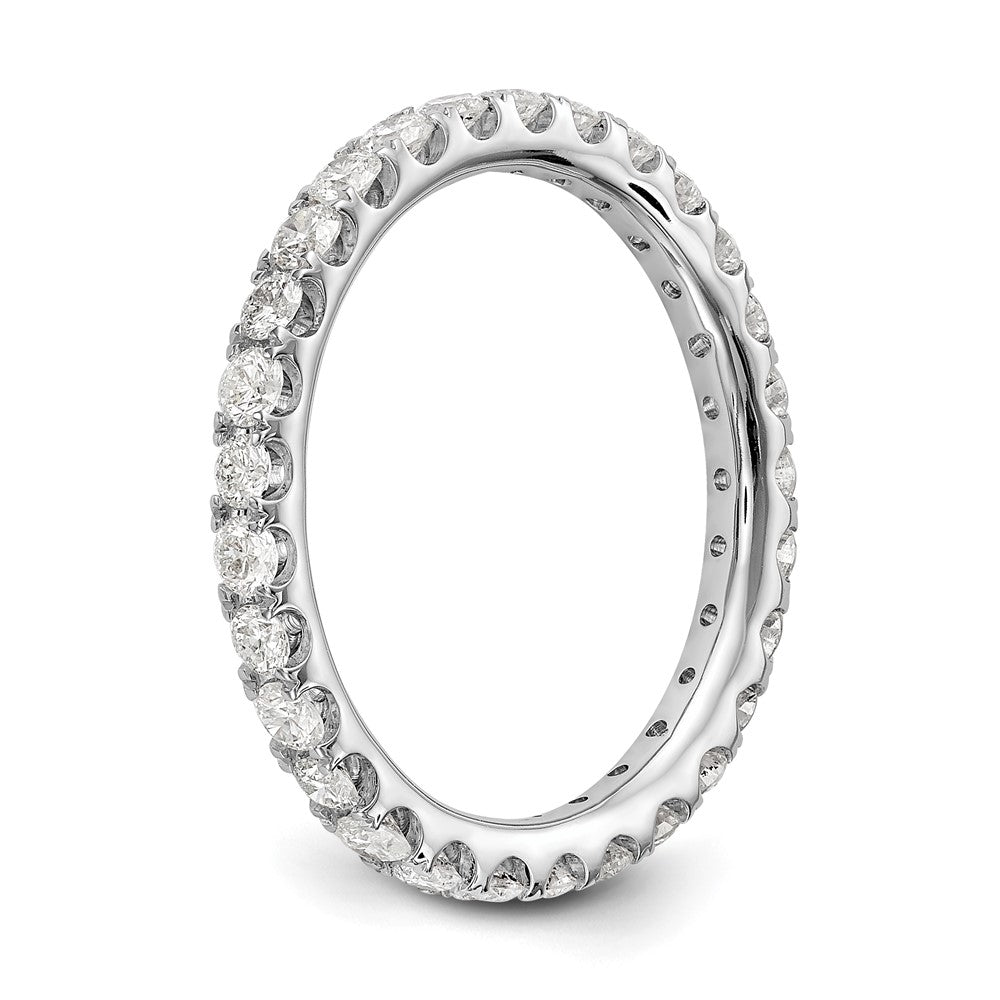 14k White Gold 1 Ct. Lab Grown Diamond VS/SI+ G+ Shared Prong Eternity Band Ring