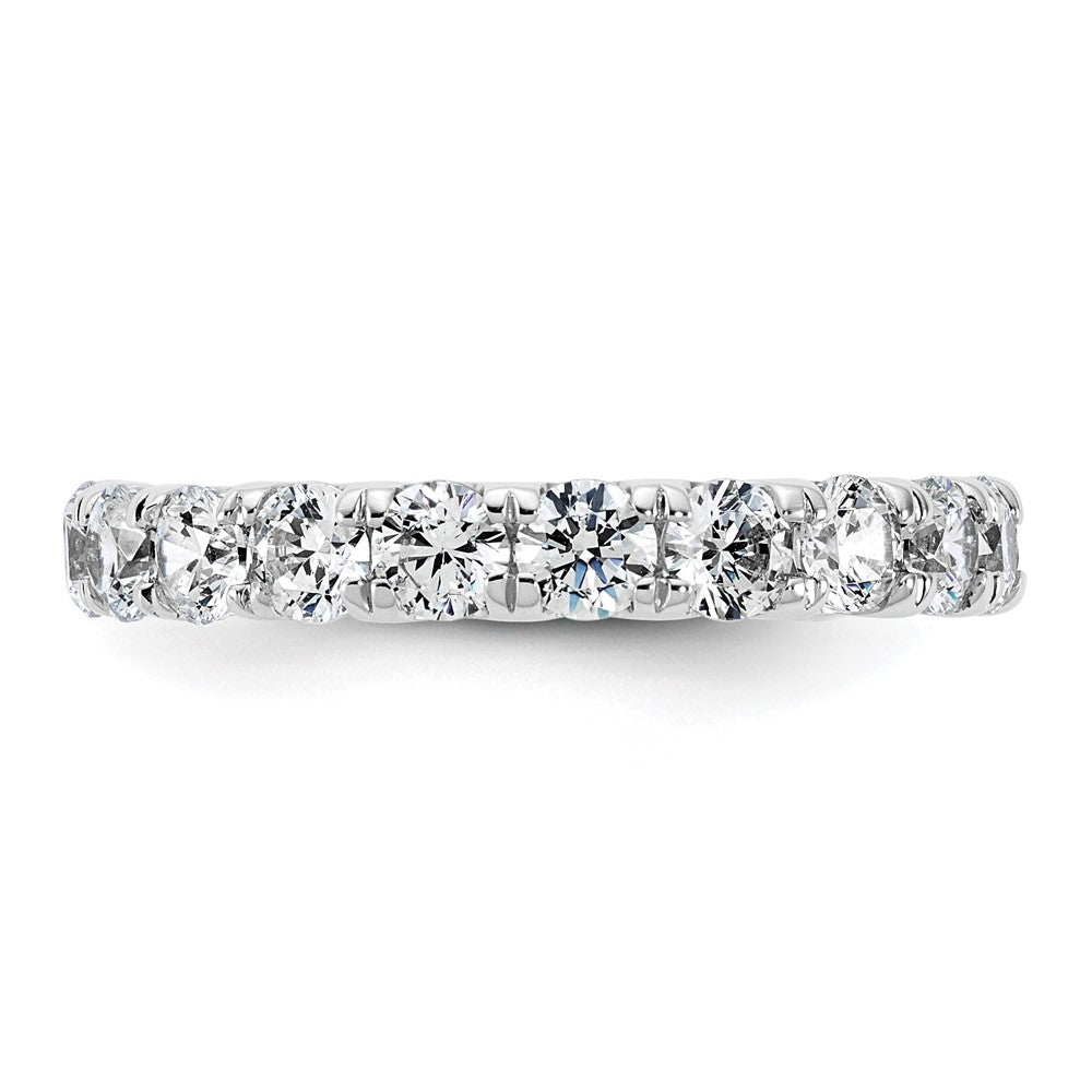 14k White Gold 3 Ct. Lab Grown Diamond VS/SI+ G+ Shared Prong Eternity Band Ring