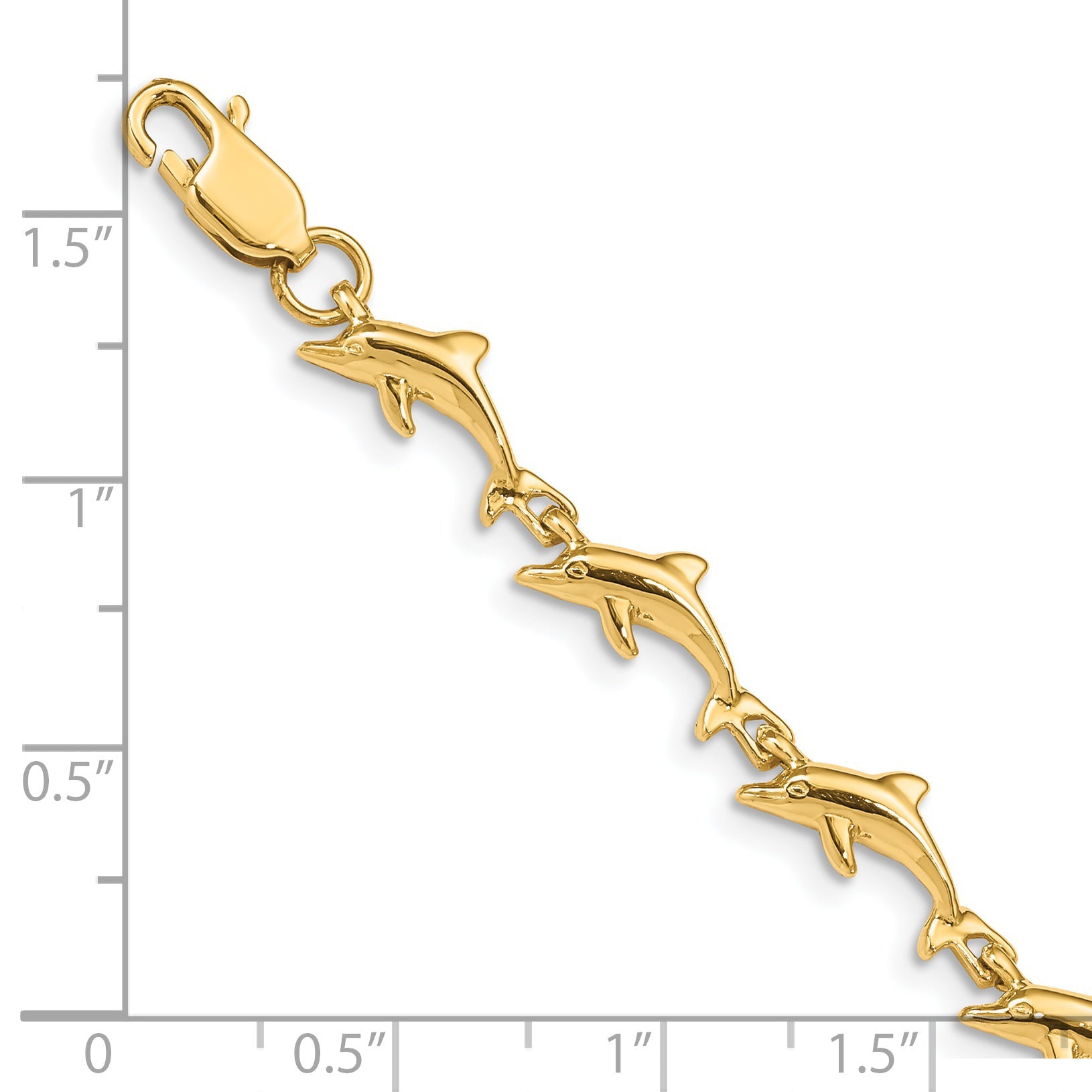 7 Inch 14K Dolphin Bracelet