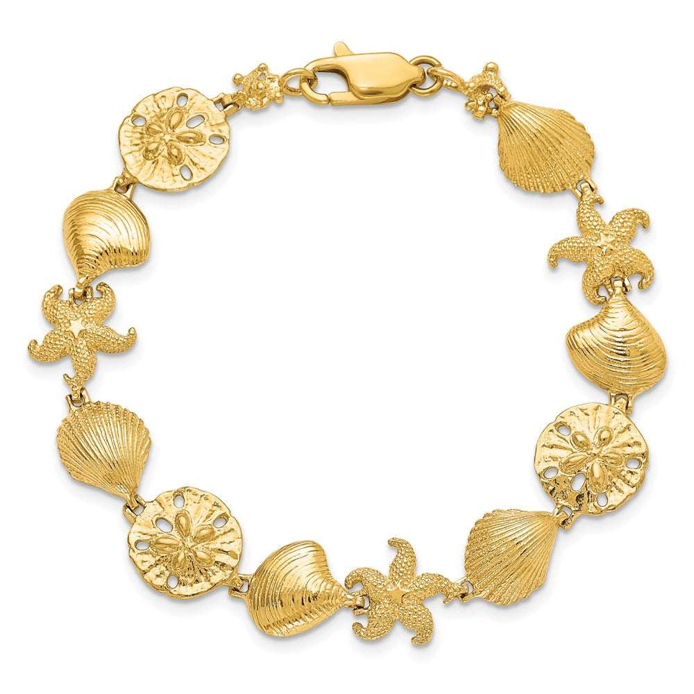 7.25 Inch 14K Sea Life Bracelet