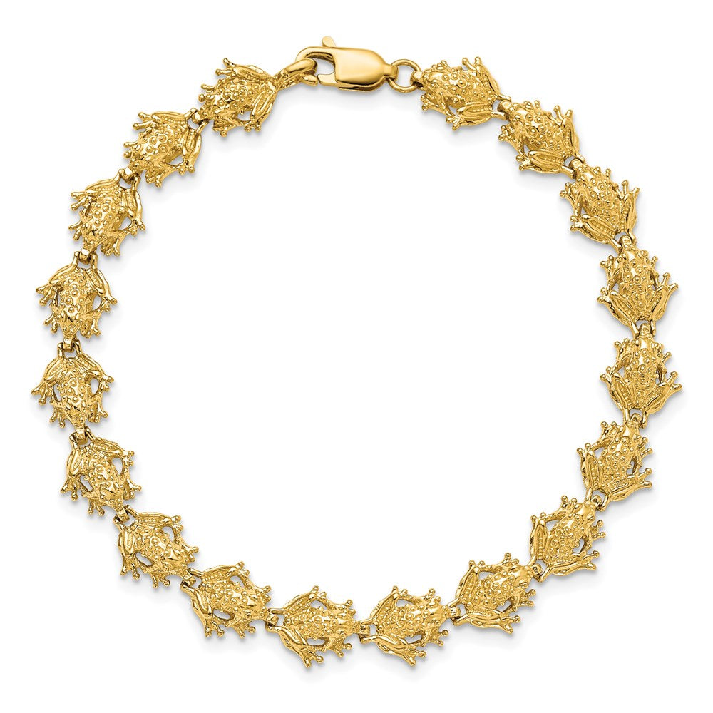 7.25 Inch 14K Frog Bracelet