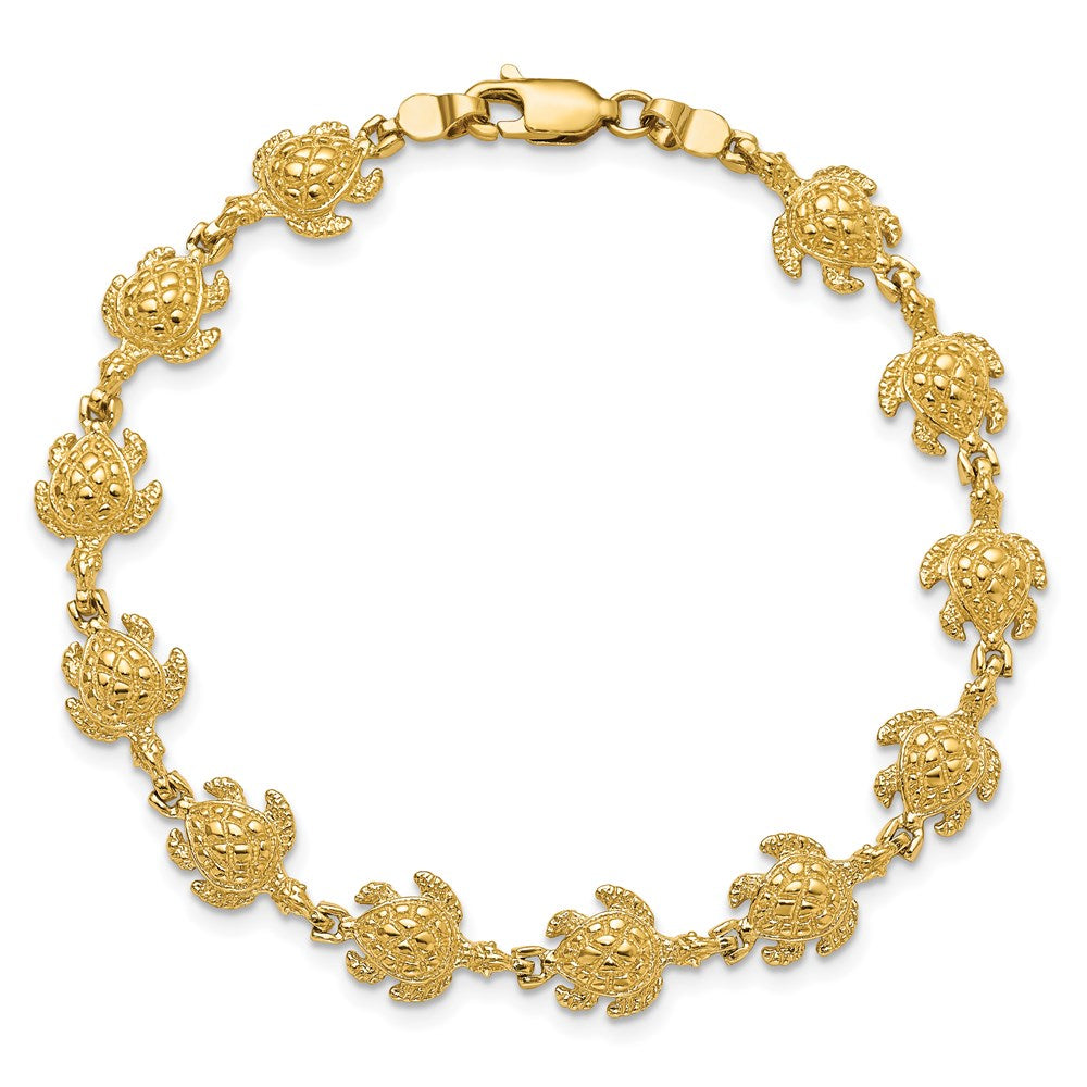 7 Inch 14K Turtle Bracelet