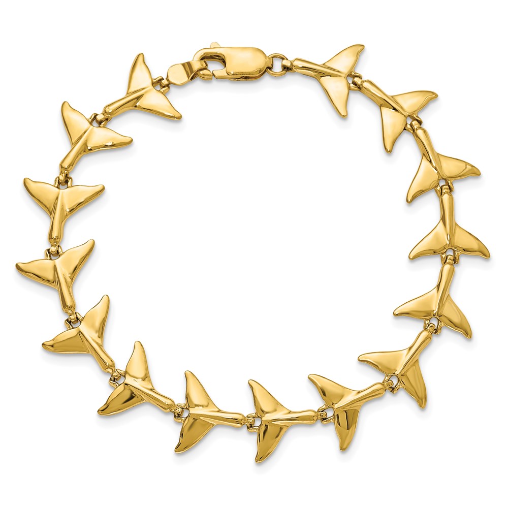 7 Inch 14K Whale Tail Bracelet
