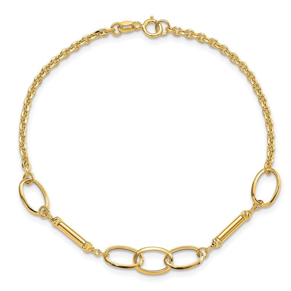 7.5 Inch 14K Polished Bars And Links Bracelet