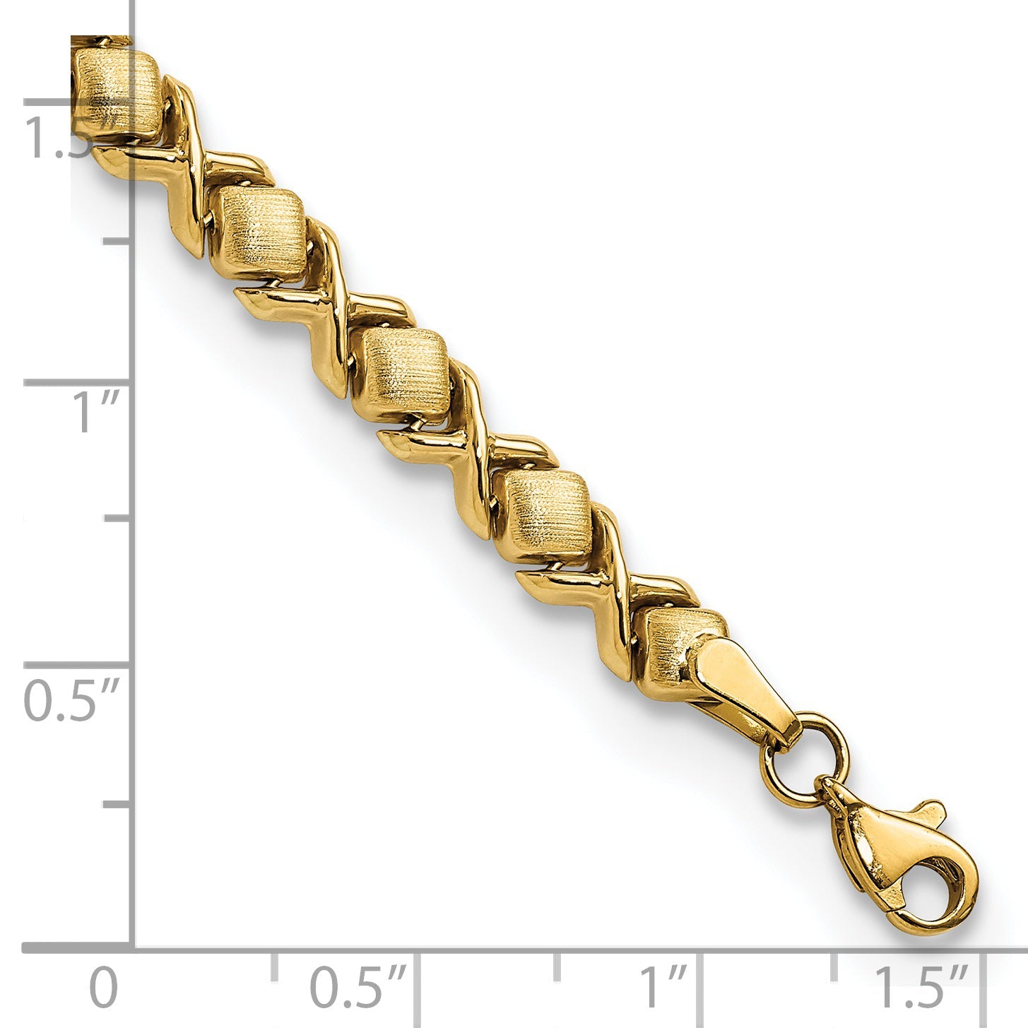 7.5 Inch 14K Brushed And Polished Stampato 7.5In Bracelet