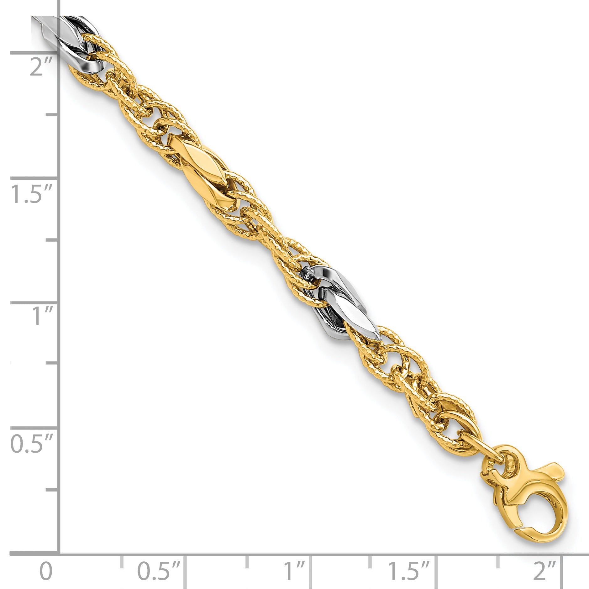 8 Inch 14K Two-Tone Polished Fancy Link Bracelet