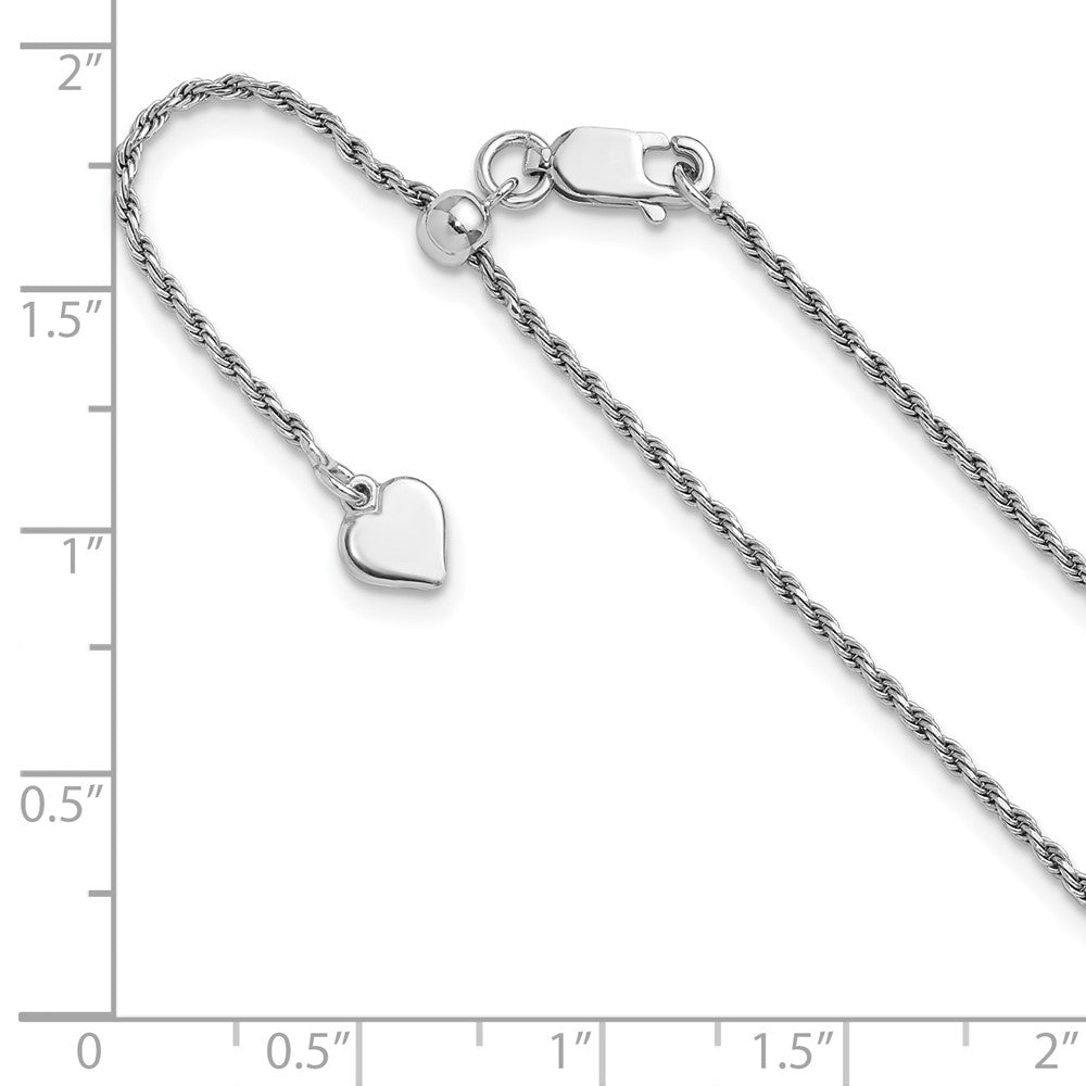 30 Inch Sterling Silver Adjustable 1.4mm D/C Rope Chain Necklace
