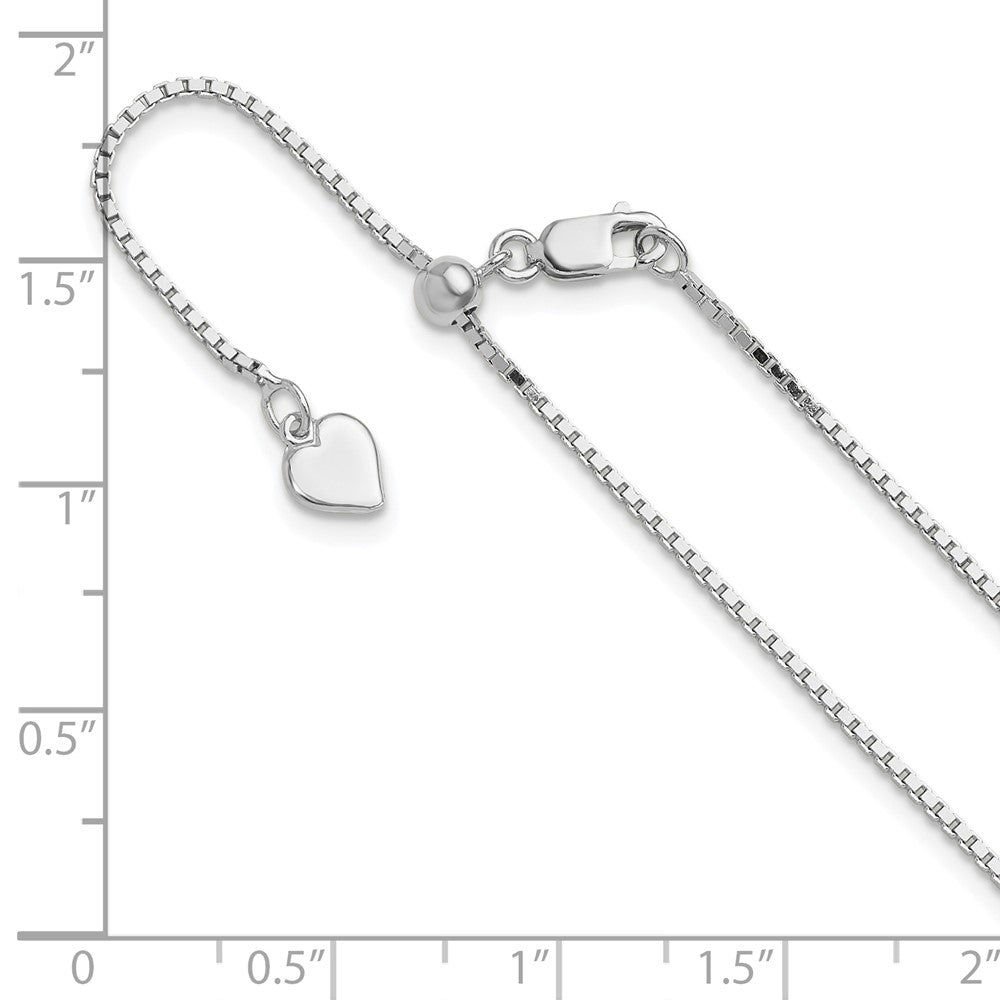 30 Inch Sterling Silver Adjustable 1.1mm Box Chain Necklace