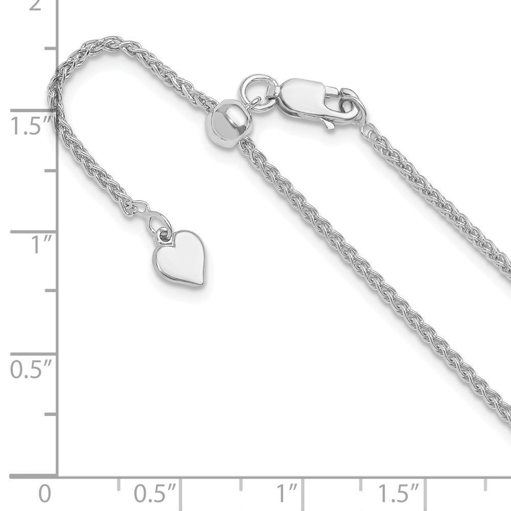 22 Inch Sterling Silver Adjustable 1.6mm Spiga Chain Necklace