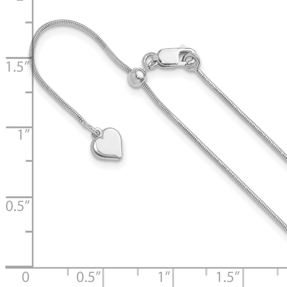 22 Inch Sterling Silver Adjustable .95mm Snake Chain Necklace