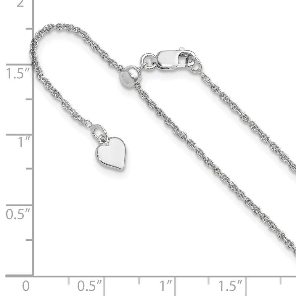22 Inch Sterling Silver Adjustable 1.35mm Loose Rope Chain Necklace