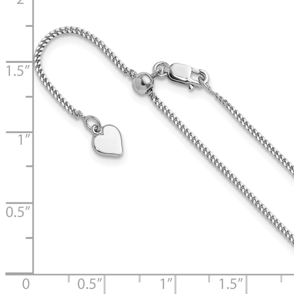 22 Inch Sterling Silver Adjustable 1.4mm Curb Chain Necklace
