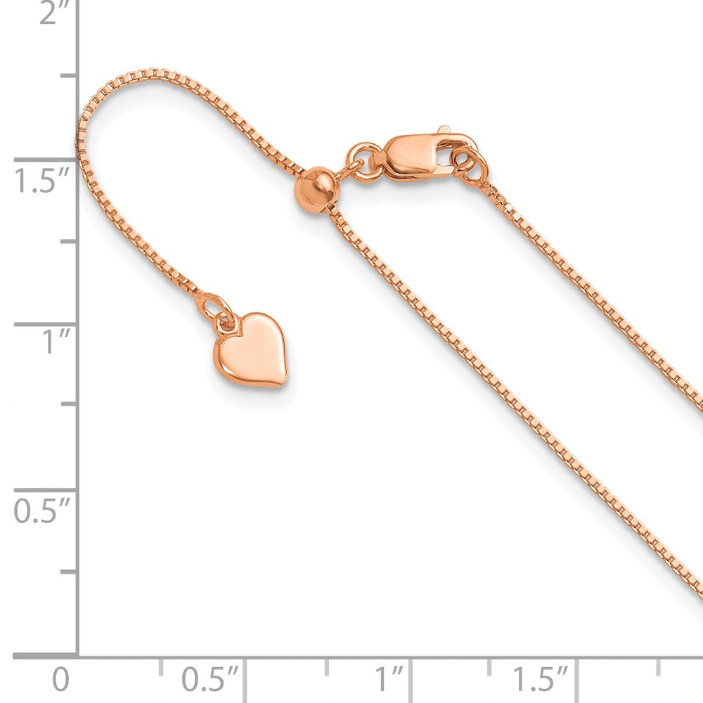 30 Inch Sterling Silver Rose Gold-Plated Adjustable .85mm Box Chain Necklace