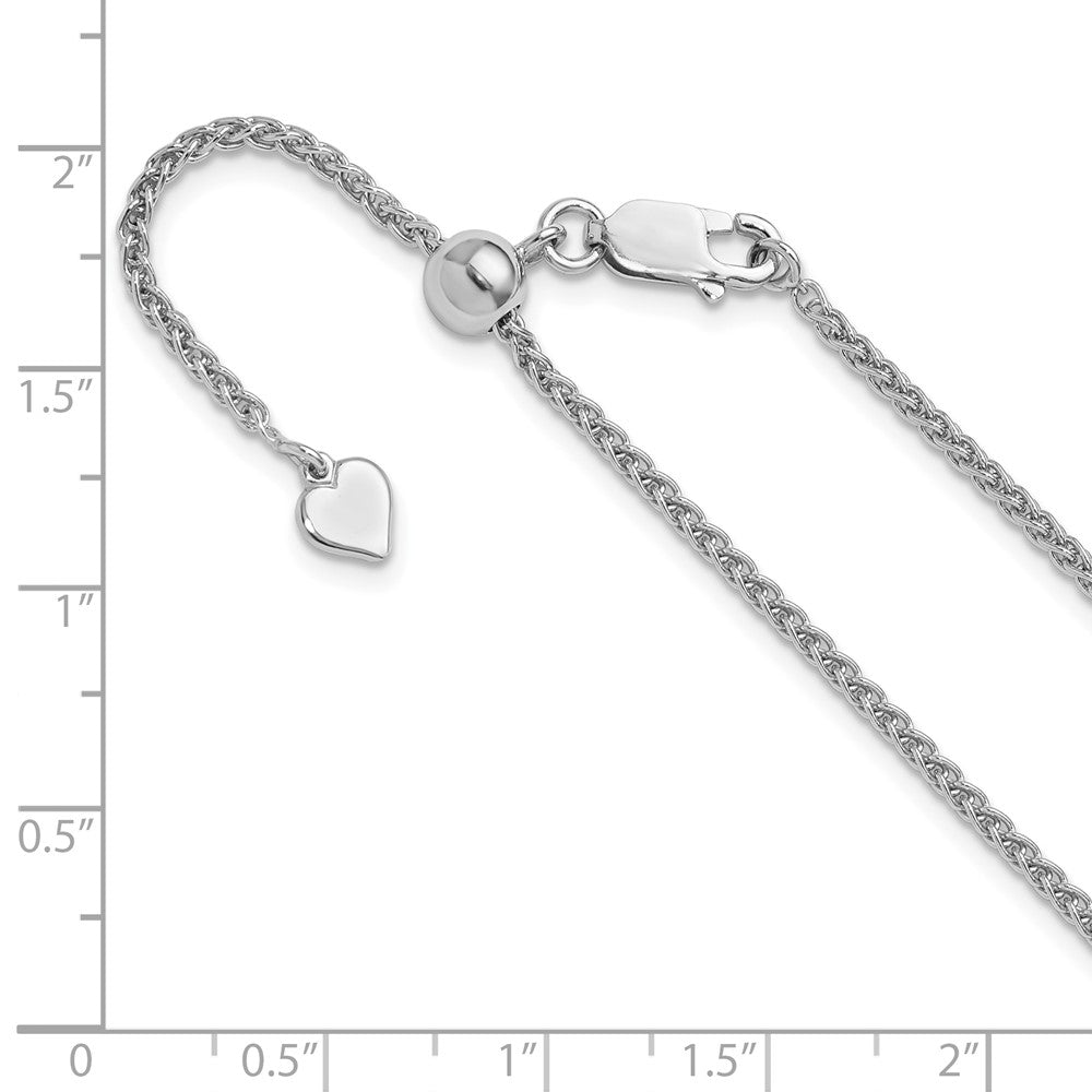 22 Inch Sterling Silver Adjustable 1.9mm Spiga Chain Necklace