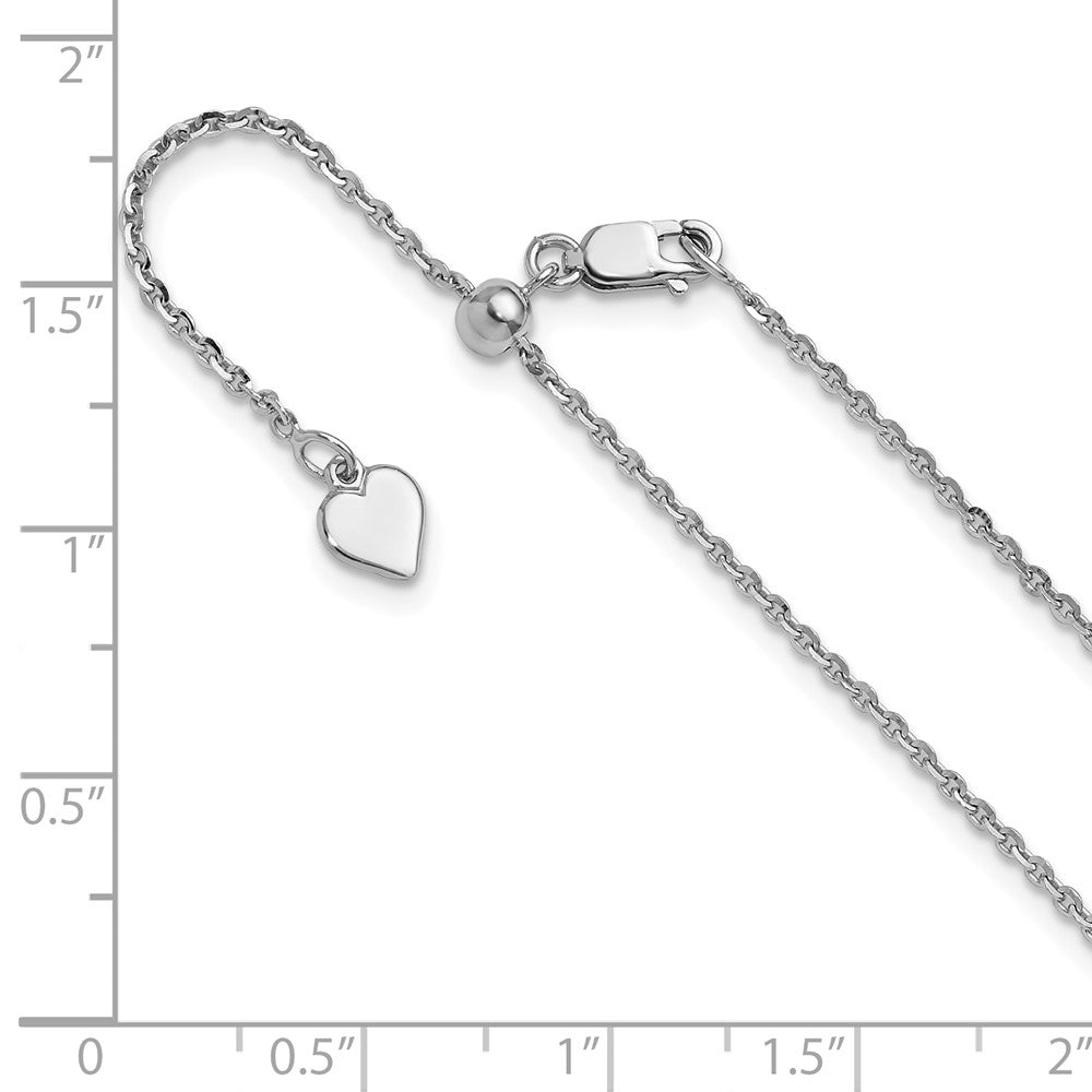 22 Inch Sterling Silver Adjustable 1.75mm Cable Chain Necklace