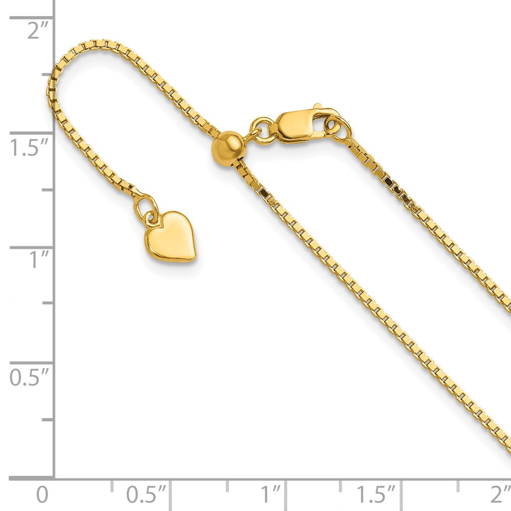 30 Inch Sterling Silver Gold-Plated Adjustable 1.1mm Box Chain Necklace