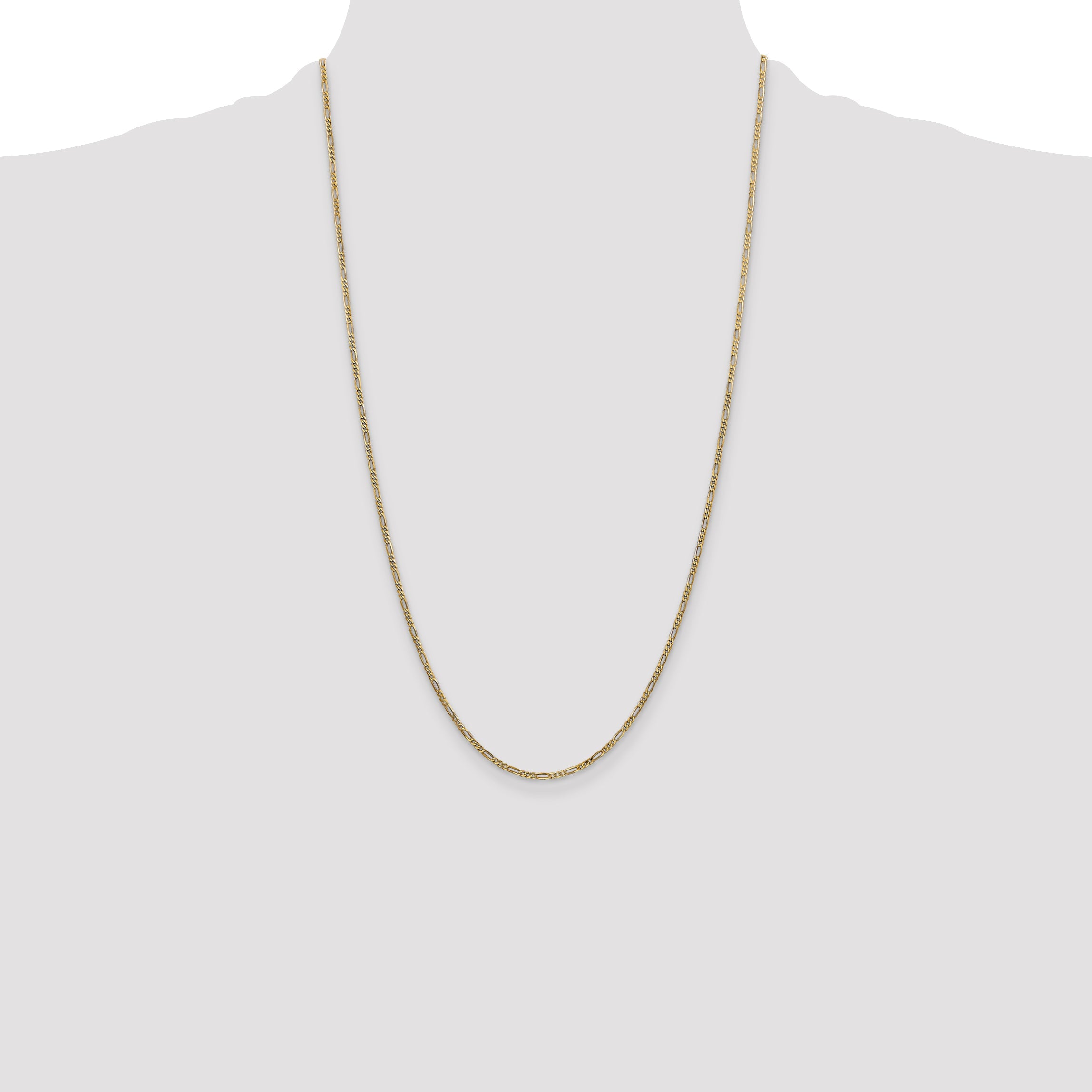 26 Inch 14K 1.8mm Flat Figaro Chain Necklace