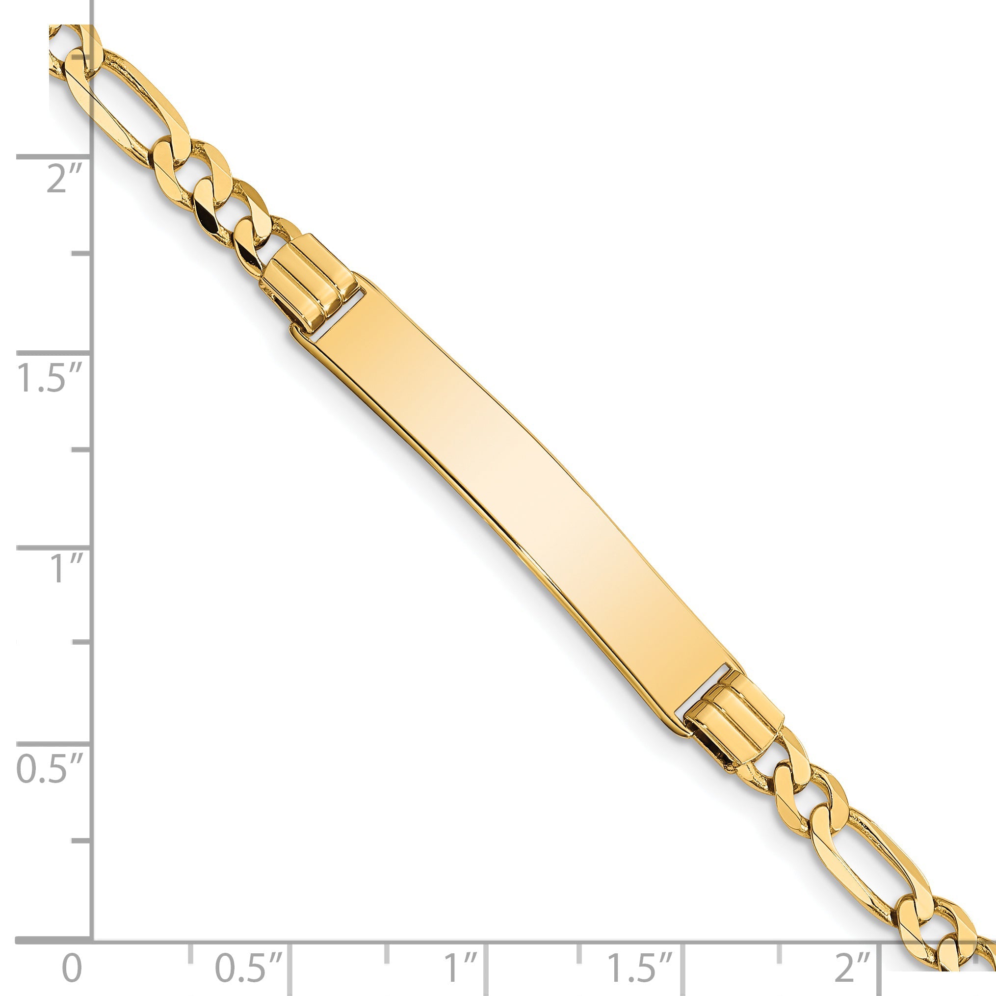 8 Inch 14K Figaro Id Bracelet