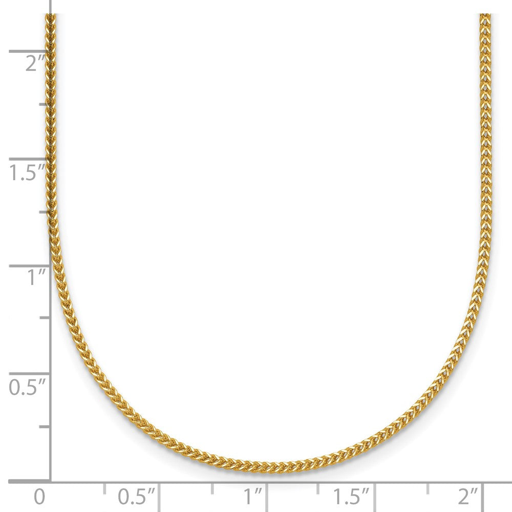 14K Yellow Gold 30 Inch .9mm Franco With Lobster Clasp Chain Necklace