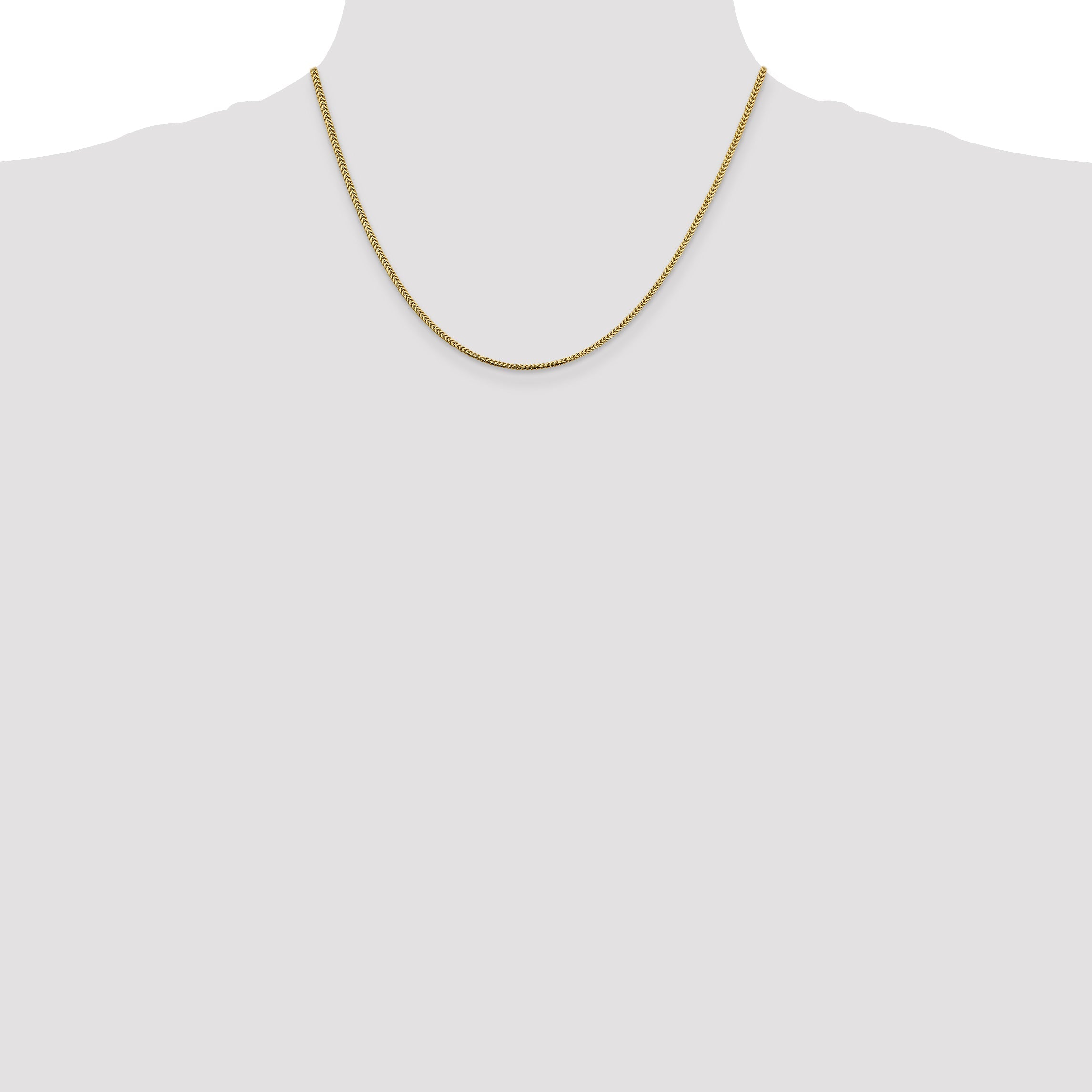 14K Yellow Gold 18 Inch 1.4mm Franco With Lobster Clasp Chain Necklace