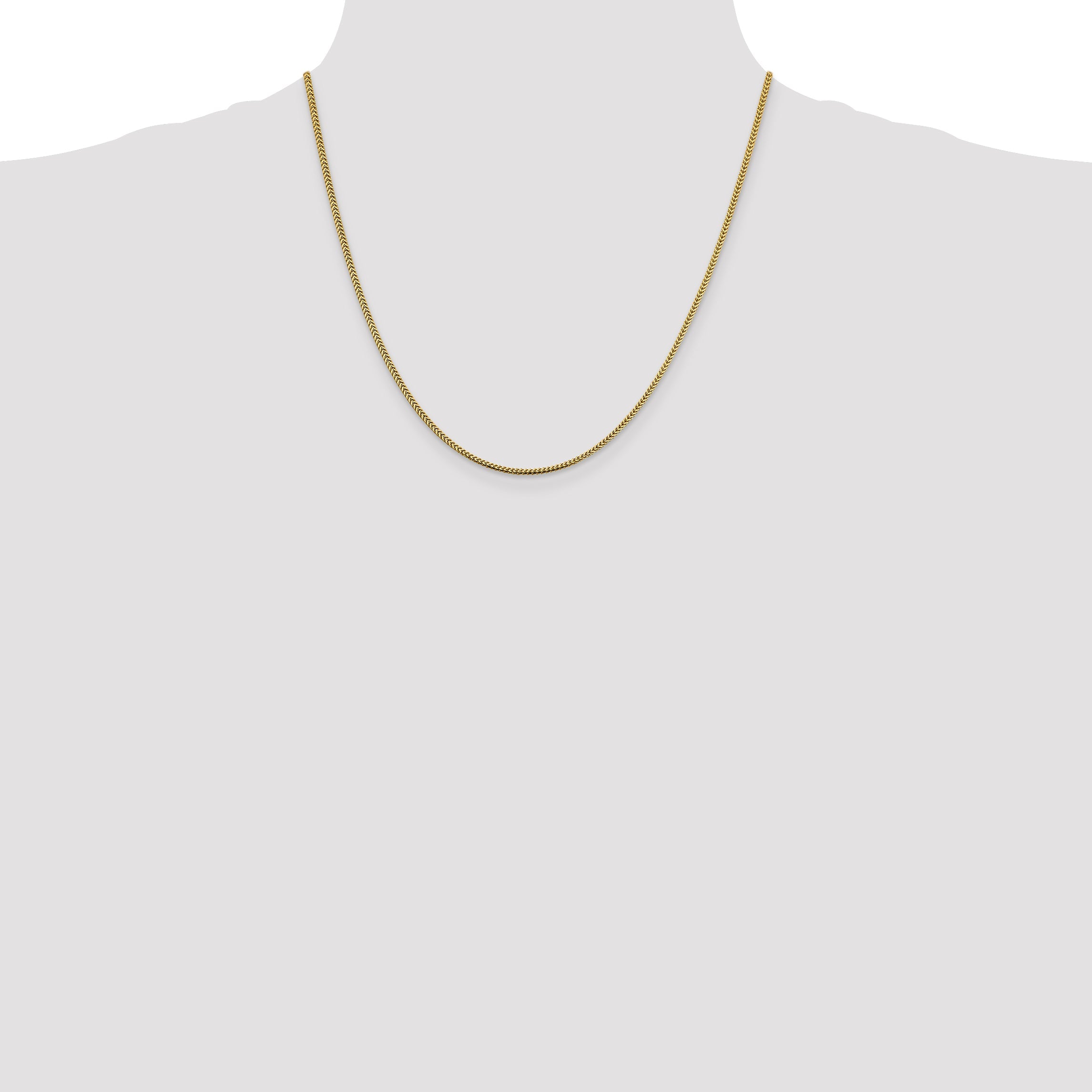 14K Yellow Gold 20 Inch 1.4mm Franco With Lobster Clasp Chain Necklace