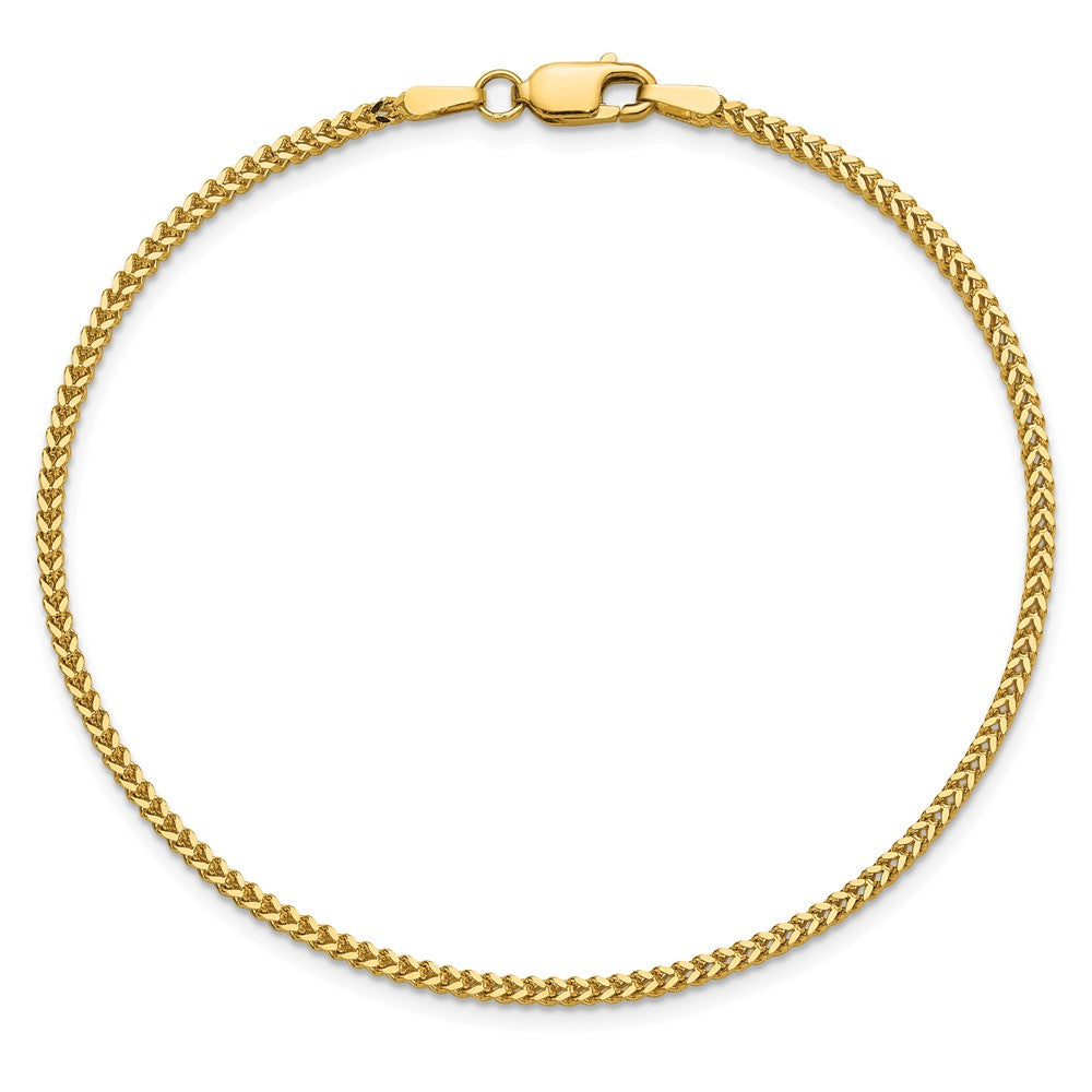 14K Yellow Gold 8 Inch 1.4mm Franco With Lobster Clasp Bracelet