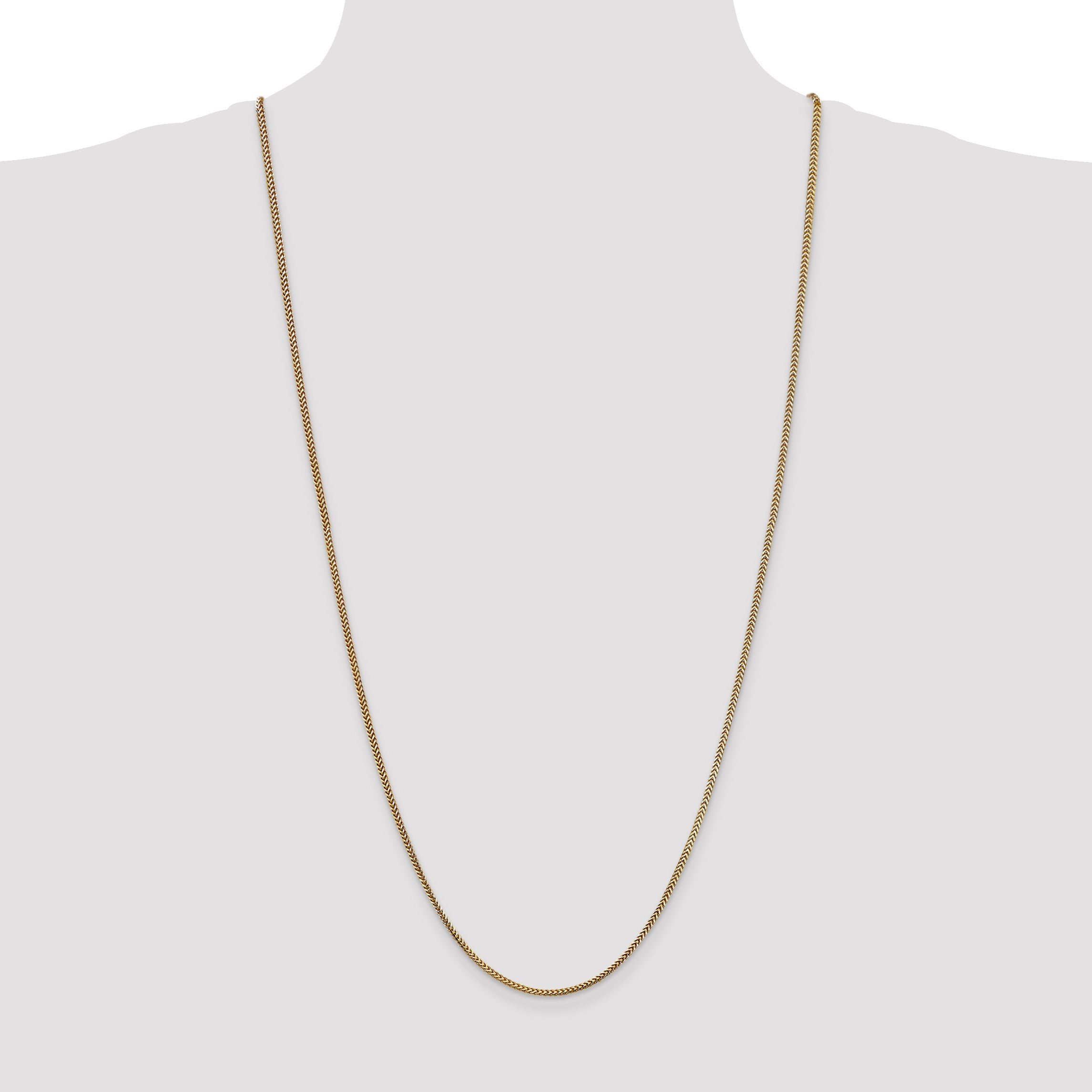 14K Yellow Gold 30 Inch 1.5mm Franco With Lobster Clasp Chain Necklace