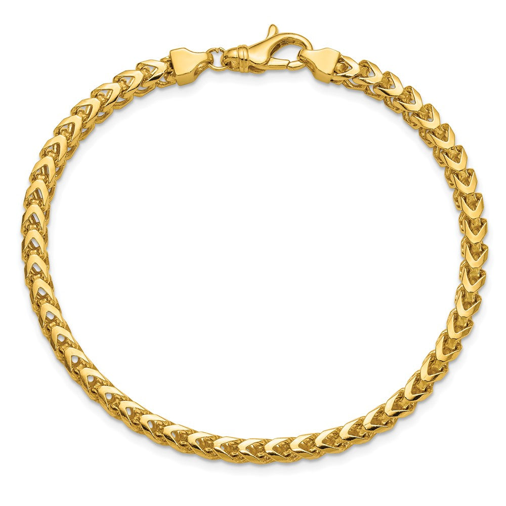 14K Yellow Gold 8 Inch 3.7mm Franco With Fancy Lobster Clasp Bracelet