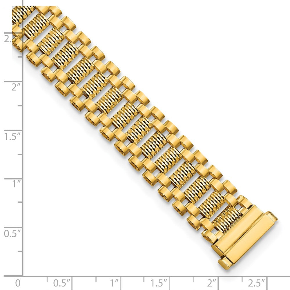 7.75 Inch 14K Polished & D/C Fancy Link Bracelet