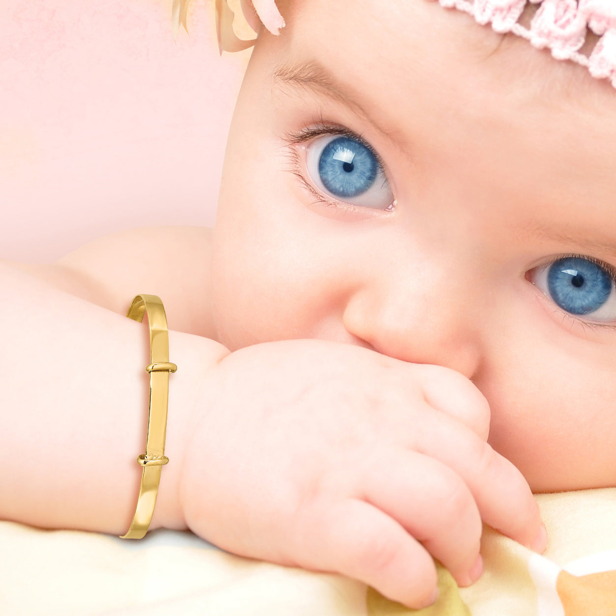 14K Yellow Gold Madi K Polished Expandable Baby Bangle