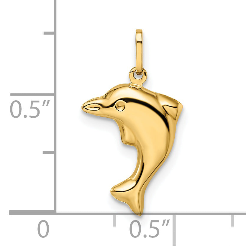 14k Yellow Gold 14k Polished 3-D Dolphin Pendant