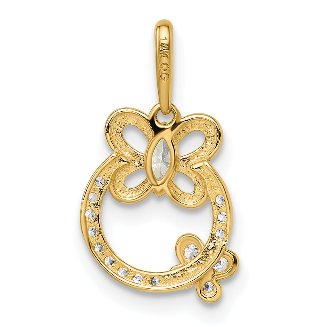 14k Yellow Gold 14k Madi K CZ Butterflies Pendant