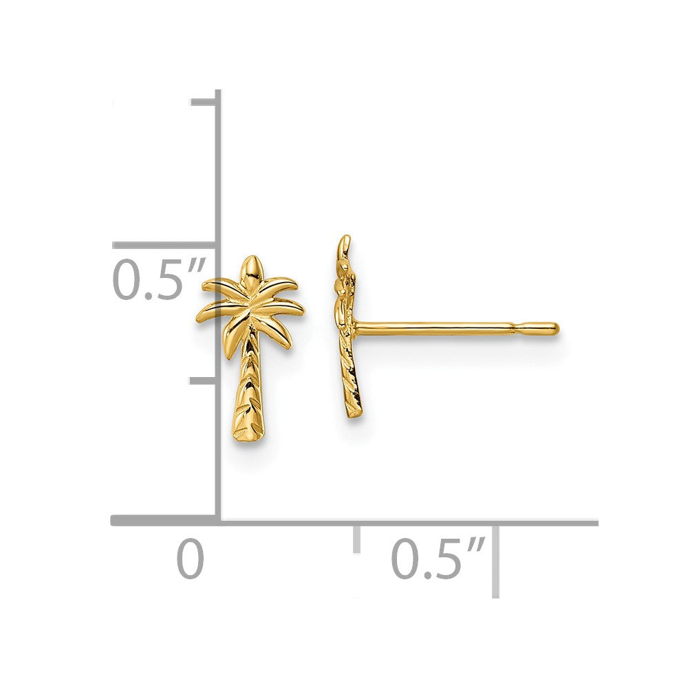 14K Yellow Gold Madi K Palm Tree Post Earrings