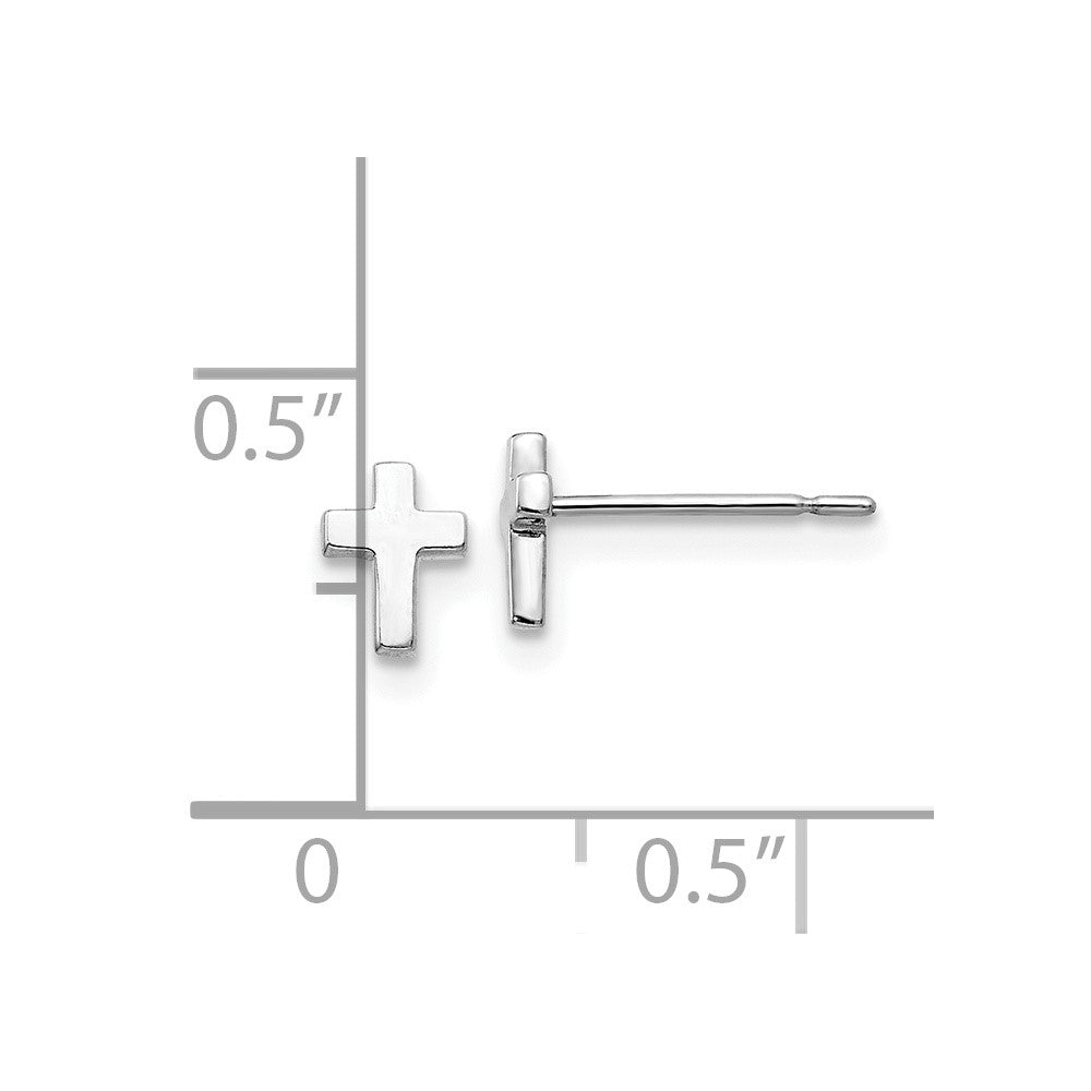 14K White Gold Madi K Children'S Cross Post Earrings