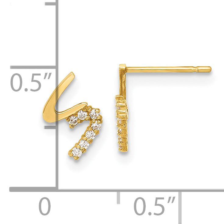 14K Yellow Gold Madi K Cz Children'S Post Earrings