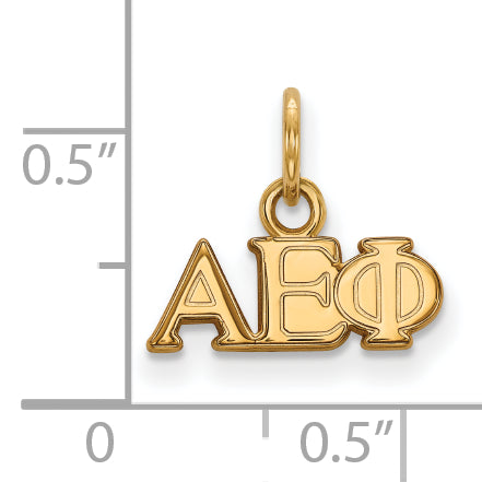 Gold Plated Sterling Silver Logoart Alpha Epsilon Phi Sorority Greek Letters Extra Small Pendant