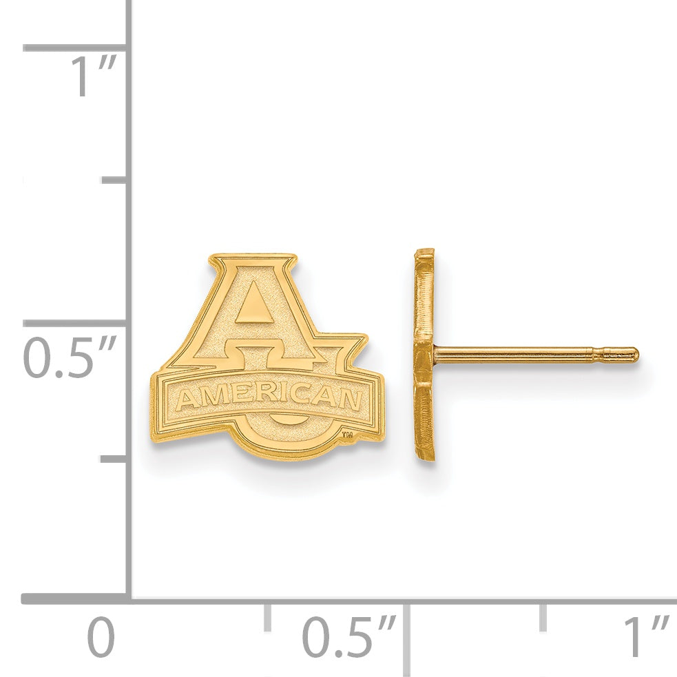 Gold Plated Sterling Silver Logoart American University Extra Small Post Earrings