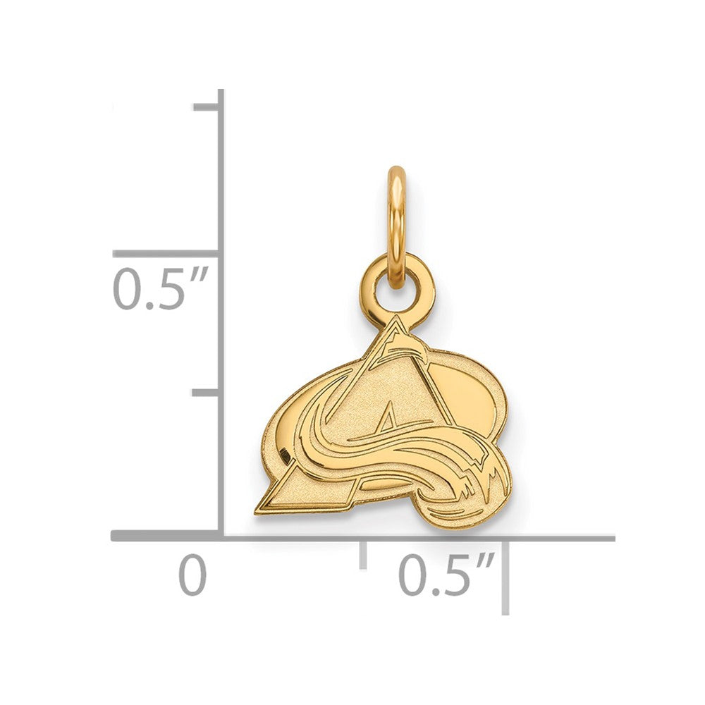Gold Plated Sterling Silver Nhl Logoart Colorado Avalanche Letter A Extra Small Pendant