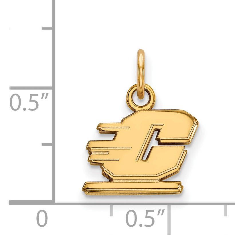 Gold Plated Sterling Silver Logoart Central Michigan University Letter C Extra Small Pendant