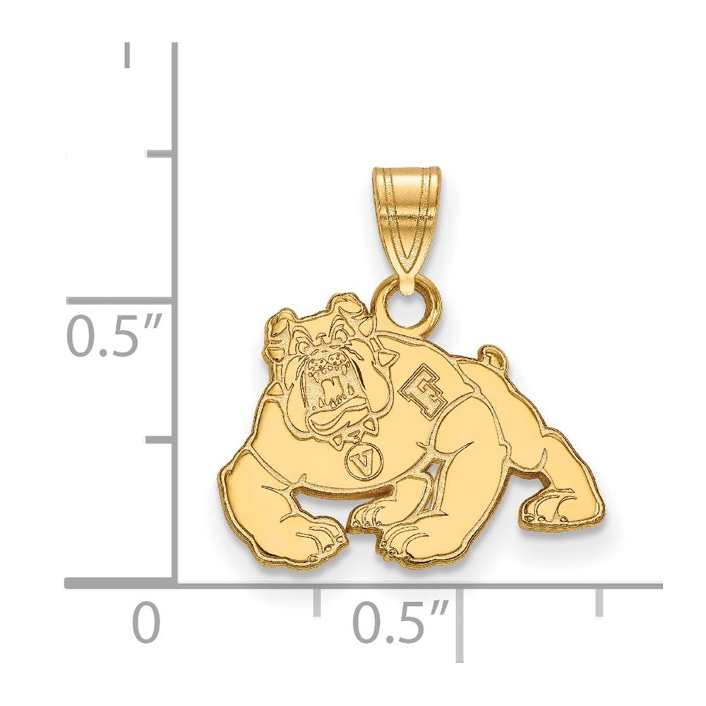 14K Yellow Gold Logoart California State University Fresno Bulldog Small Pendant
