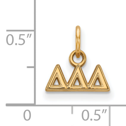 Gold Plated Sterling Silver Logoart Delta Sorority Greek Letters Extra Small Pendant