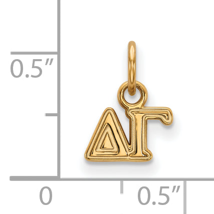 Gold Plated Sterling Silver Logoart Delta Gamma Sorority Greek Letters Extra Small Pendant