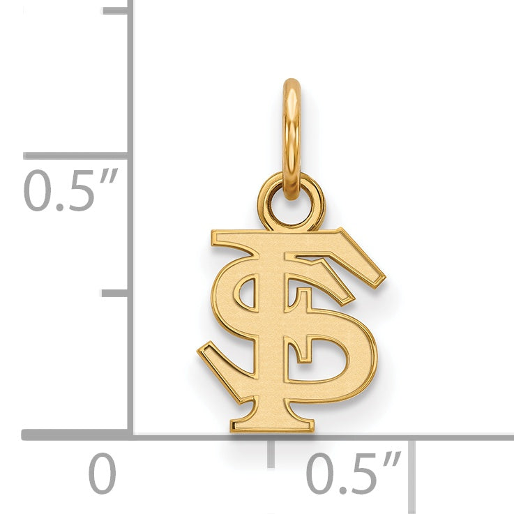 Gold Plated Sterling Silver Logoart Florida State University F S Extra Small Pendant