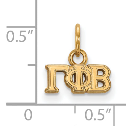 Gold Plated Sterling Silver Logoart Gamma Phi Beta Sorority Greek Letters Extra Small Pendant